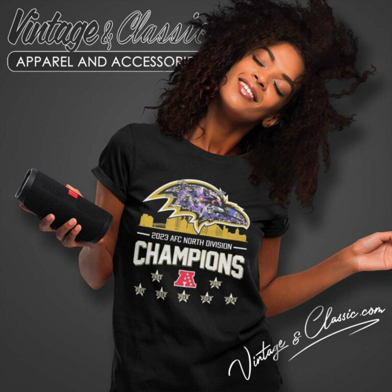 Baltimore Ravens Afc North Division Champions Players Signatures 2023 Women TShirt Baltimore Ravens Afc North Division Champions Players Signatures 2023 Women TShirt
