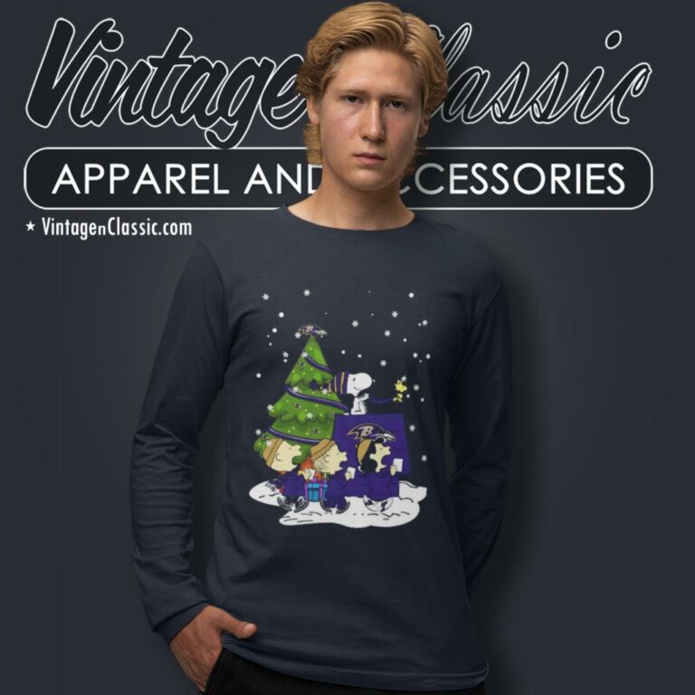 Baltimore Ravens Are Coming To Town Snoopy Christmas Long Sleeve Tee Baltimore Ravens Are Coming To Town Snoopy Christmas Long Sleeve Tee
