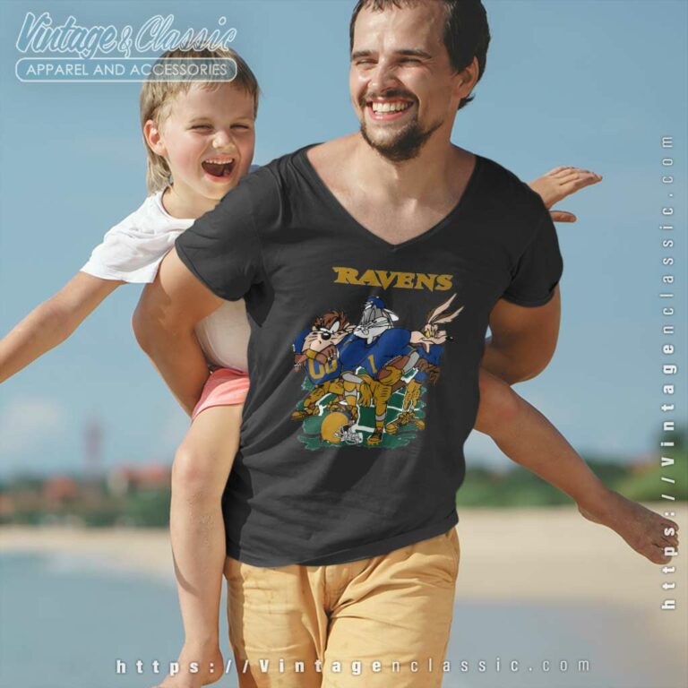 Baltimore Ravens Bugs Bunny And Taz V Neck TShirt Baltimore Ravens Bugs Bunny And Taz V Neck TShirt