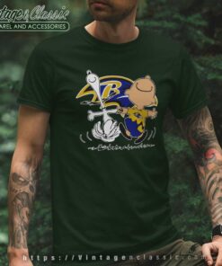 Baltimore Ravens Charlie Brown Snoopy Dancing T Shirt