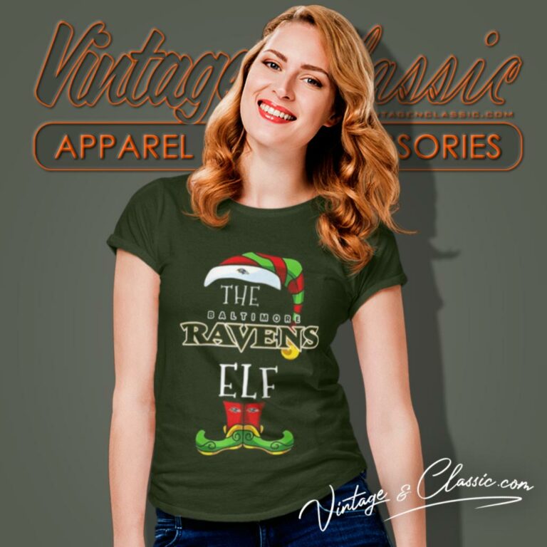 Baltimore Ravens Christmas Elf Funny Nfl Women T Shirt Baltimore Ravens Christmas Elf Funny Nfl Women T Shirt