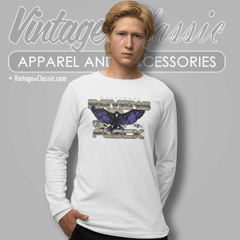 Baltimore Ravens Flock Shirt For Fan Long Sleeve Tee Baltimore Ravens Flock Shirt For Fan Long Sleeve Tee