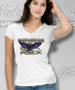 Baltimore Ravens Flock Shirt For Fan V Neck TShirt