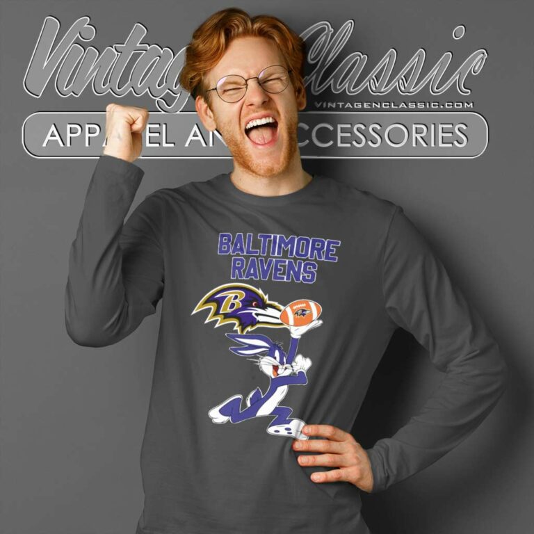 Baltimore Ravens Football Bunny Long Sleeve Tee Baltimore Ravens Football Bunny Long Sleeve Tee
