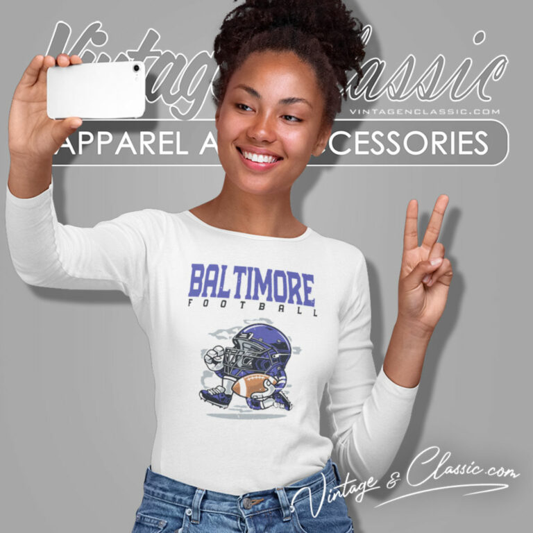 Baltimore Ravens Football Helmet Vintage Long Sleeve Tee Baltimore Ravens Football Helmet Vintage Long Sleeve Tee