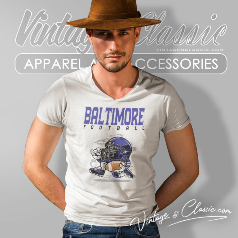 Baltimore Ravens Football Helmet Vintage V Neck TShirt Baltimore Ravens Football Helmet Vintage V Neck TShirt