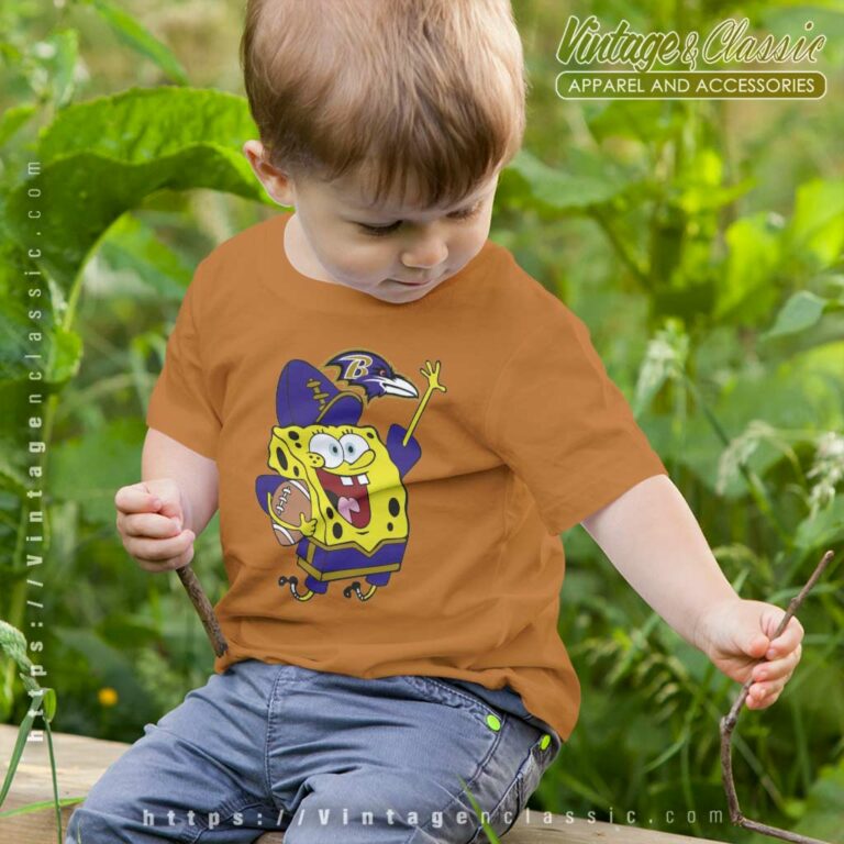 Baltimore Ravens Football Spongebob Kids T Shirt Baltimore Ravens Football Spongebob Kids T Shirt