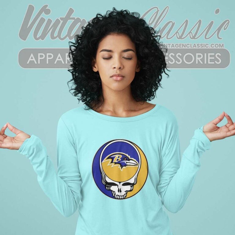 Baltimore Ravens Grateful Dead Steal Your Face Long Sleeve Tee Baltimore Ravens Grateful Dead Steal Your Face Long Sleeve Tee