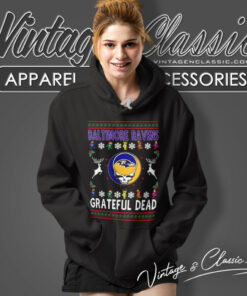 Baltimore Ravens Grateful Dead Ugly Christmas Hoodie