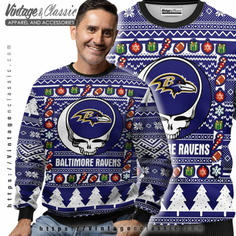 Baltimore Ravens Grateful Dead Ugly Sweater Men Ugly Sweater Baltimore Ravens Grateful Dead Ugly Sweater Men Ugly Sweater
