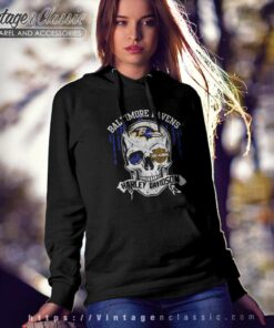 Baltimore Ravens Harley Daivsion Skull Hoodie
