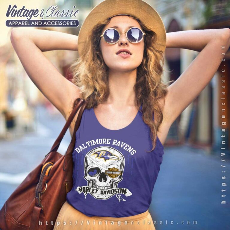 Baltimore Ravens Harley Daivsion Skull Tank Top Racerback Baltimore Ravens Harley Daivsion Skull Tank Top Racerback