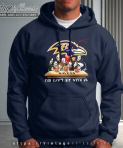 Baltimore Ravens Horror Movies You Cant Sit With Us Halloween Hoodie