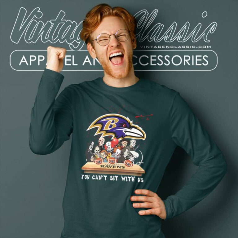 Baltimore Ravens Horror Movies You Cant Sit With Us Halloween Long Sleeve Tee Baltimore Ravens Horror Movies You Cant Sit With Us Halloween Long Sleeve Tee