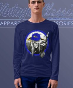 Baltimore Ravens Iron Maiden Skull Long Sleeve Tee