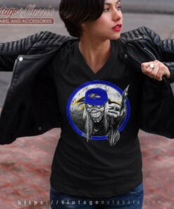 Baltimore Ravens Iron Maiden Skull V Neck TShirt
