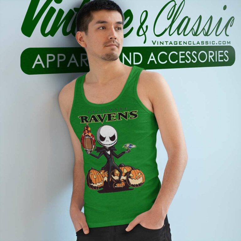 Baltimore Ravens Jack Skellington Halloween Tank Top Racerback Baltimore Ravens Jack Skellington Halloween Tank Top Racerback