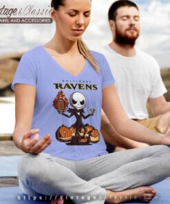 Baltimore Ravens Jack Skellington Halloween V Neck TShirt