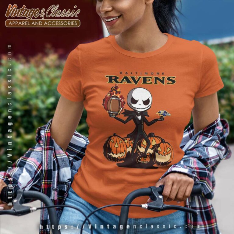 Baltimore Ravens Jack Skellington Halloween Women TShirt Baltimore Ravens Jack Skellington Halloween Women TShirt