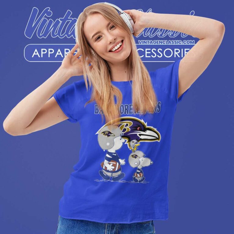 Baltimore Ravens Lets Play Football Together Snoopy Charlie Brown Women TShirt Baltimore Ravens Lets Play Football Together Snoopy Charlie Brown Women TShirt
