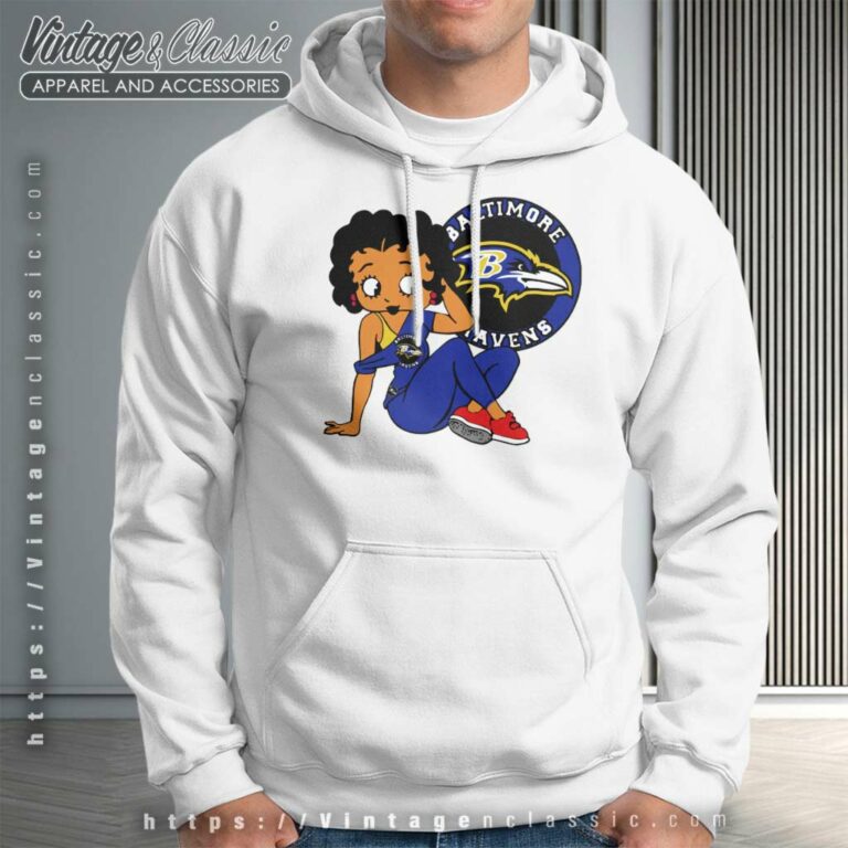 Baltimore Ravens Logo And Betty Boop Hoodie Baltimore Ravens Logo And Betty Boop Hoodie