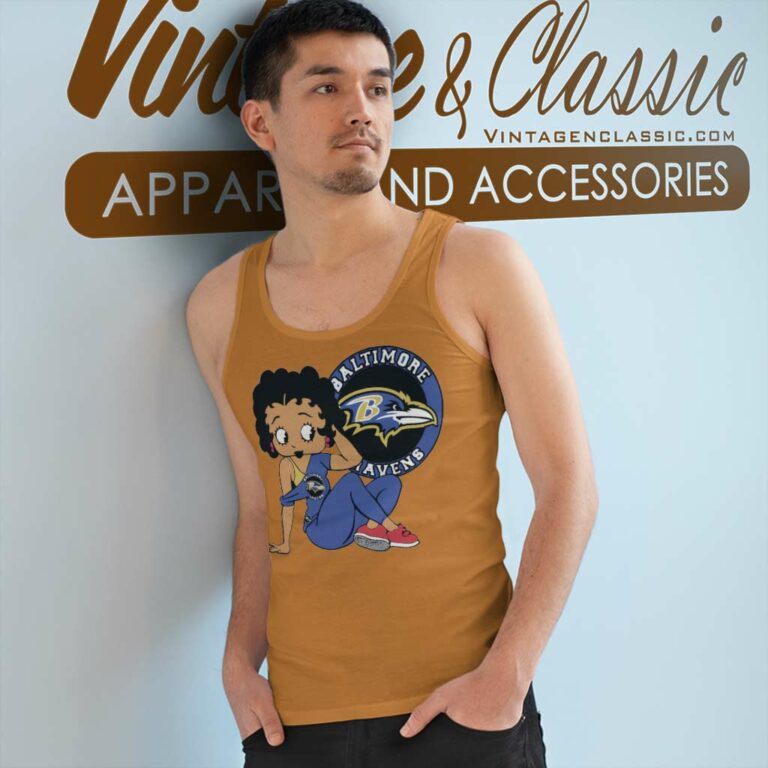 Baltimore Ravens Logo And Betty Boop Tank Top Racerback Baltimore Ravens Logo And Betty Boop Tank Top Racerback