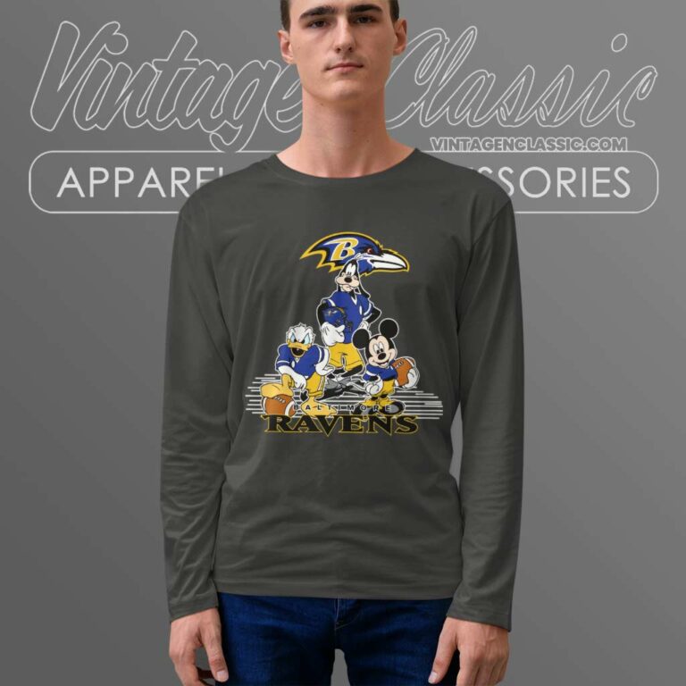 Baltimore Ravens Mickey Mouse Donald Duck Goofy Football Long Sleeve Tee Baltimore Ravens Mickey Mouse Donald Duck Goofy Football Long Sleeve Tee