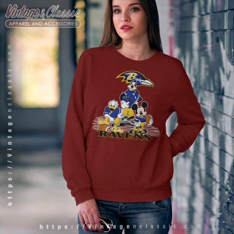 Baltimore Ravens Mickey Mouse Donald Duck Goofy Football Sweatshirt Baltimore Ravens Mickey Mouse Donald Duck Goofy Football Sweatshirt