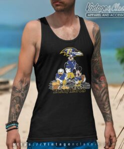 Baltimore Ravens Mickey Mouse Donald Duck Goofy Football Shirt 4 Baltimore Ravens Mickey Mouse Donald Duck Goofy Football Tank Top Racerback