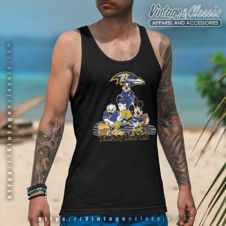 Baltimore Ravens Mickey Mouse Donald Duck Goofy Football Tank Top Racerback Baltimore Ravens Mickey Mouse Donald Duck Goofy Football Tank Top Racerback
