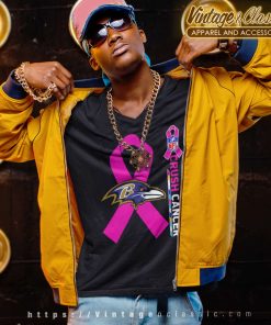 Baltimore Ravens Nfl Crush Cancer 2023 V Neck TShirt