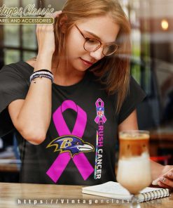 Baltimore Ravens Nfl Crush Cancer 2023 Women TShirt