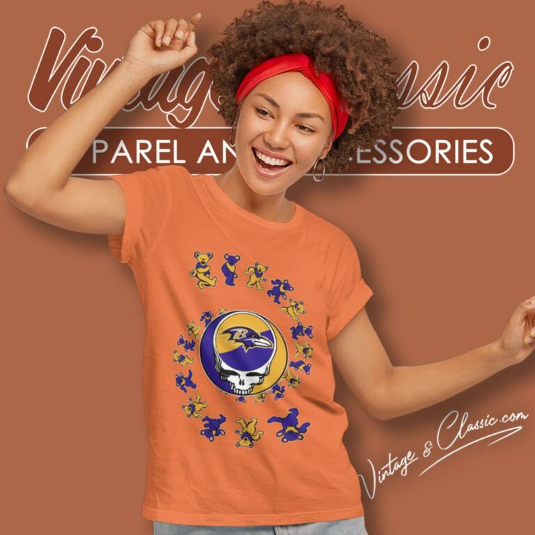 Baltimore Ravens Nfl Grateful Dancing Bears Women T Shirt Baltimore Ravens Nfl Grateful Dancing Bears Women T Shirt