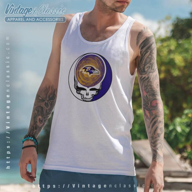 Baltimore Ravens Nfl Grateful Dead Logo Tank Top Racerback Baltimore Ravens Nfl Grateful Dead Logo Tank Top Racerback