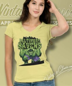 Baltimore Ravens Nfl Hulk Avengers V Neck TShirt