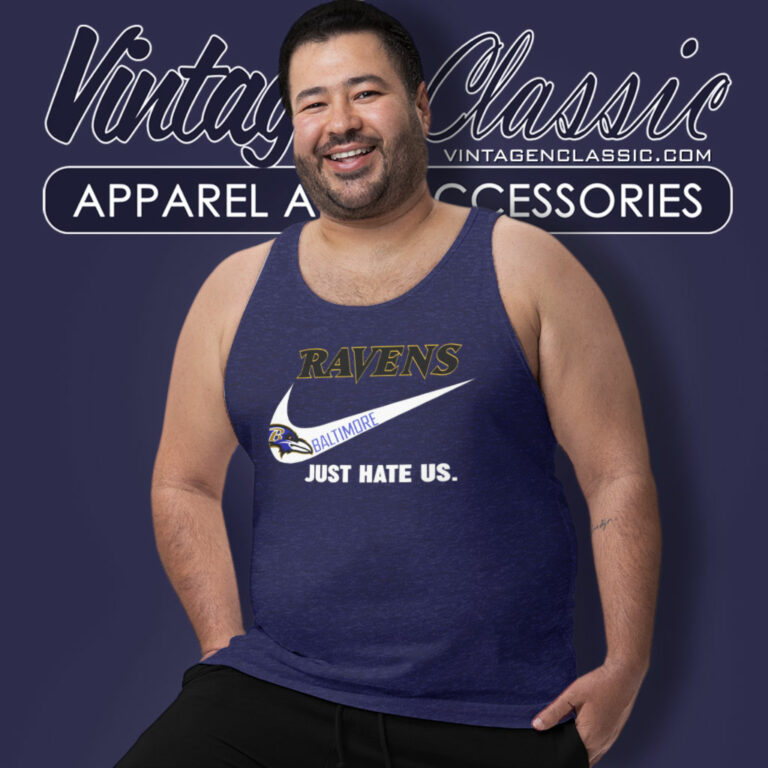 Baltimore Ravens Nike Ravens Just Hate Us Tank Top Racerback Baltimore Ravens Nike Ravens Just Hate Us Tank Top Racerback