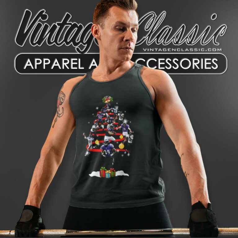 Baltimore Ravens Players Christmas Tree Tank Top Racerback Baltimore Ravens Players Christmas Tree Tank Top Racerback