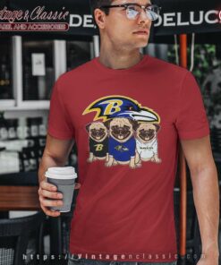 Baltimore Ravens Pug Team T Shirt