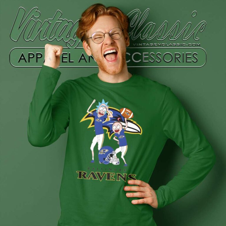 Baltimore Ravens Rick And Morty Dancing Long Sleeve Tee Baltimore Ravens Rick And Morty Dancing Long Sleeve Tee