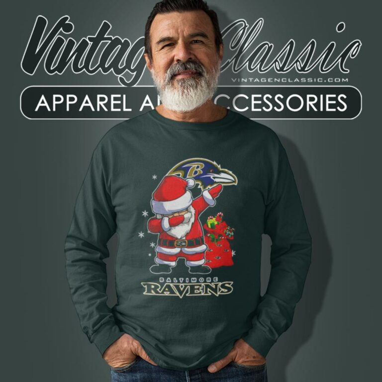 Baltimore Ravens Shirt Santa Dabbing Christmas Long Sleeve Tee Baltimore Ravens Shirt Santa Dabbing Christmas Long Sleeve Tee