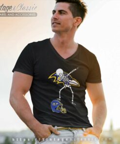 Baltimore Ravens Skeleton Dabbing Shirt 5 Baltimore Ravens Skeleton Dabbing V Neck TShirt