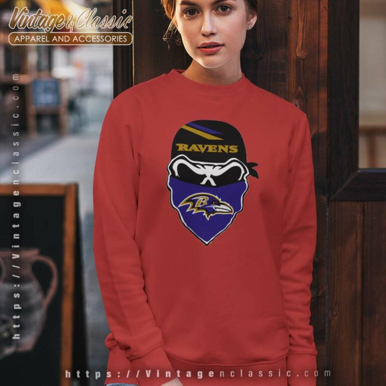 Baltimore Ravens Skull Bandana Sweatshirt Baltimore Ravens Skull Bandana Sweatshirt