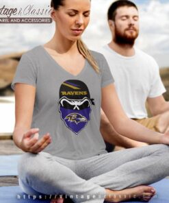 Baltimore Ravens Skull Bandana V Neck TShirt