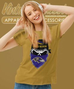 Baltimore Ravens Skull Bandana Women TShirt