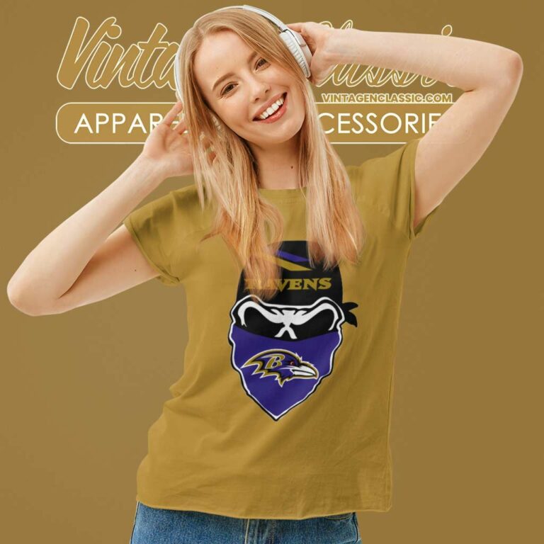 Baltimore Ravens Skull Bandana Women TShirt Baltimore Ravens Skull Bandana Women TShirt