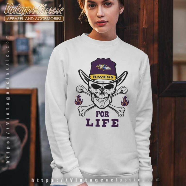 Baltimore Ravens Skull Fire For Life Sweatshirt Baltimore Ravens Skull Fire For Life Sweatshirt