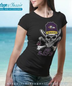 Baltimore Ravens Skull Fire For Life Women TShirt