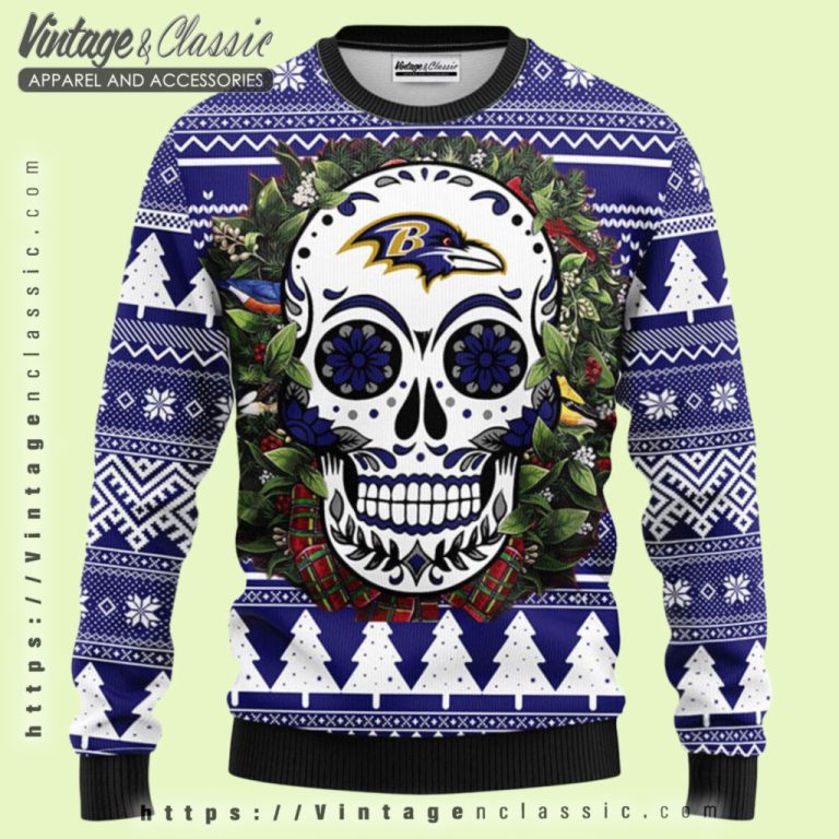 Baltimore Ravens Skull Ugly Christmas Sweater Ugly Christmas Sweater Baltimore Ravens Skull Ugly Christmas Sweater Ugly Christmas Sweater
