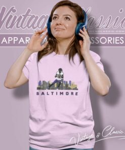 Baltimore Ravens Skyline Lamar Jackson Women TShirt