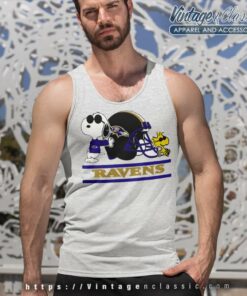 Baltimore Ravens Snoopy And Woodstock Helmet Tank Top Racerback